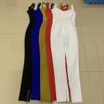 Top-Quality-White-Blue-Black-V-neck-Bodycon-Sexy-Rayon-Bandage-Jumpsuit-Night-Club-Party-Jumpsuit