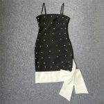Celebrity Diamonds Bow Tie Black Mini Dress (4)