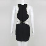 Diamond Flower Hollow Tight Mini Bandage Dress (1)