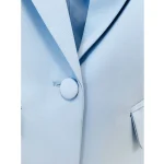 Sky-Blue-One-Button-Solid-Blazer-Flared-Trousers-Women-Set-Elegant-Office-Lady-Coat-Pants-Suit-2