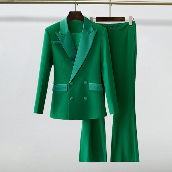 Double-breasted Long Sleeve Pant Suit (5)