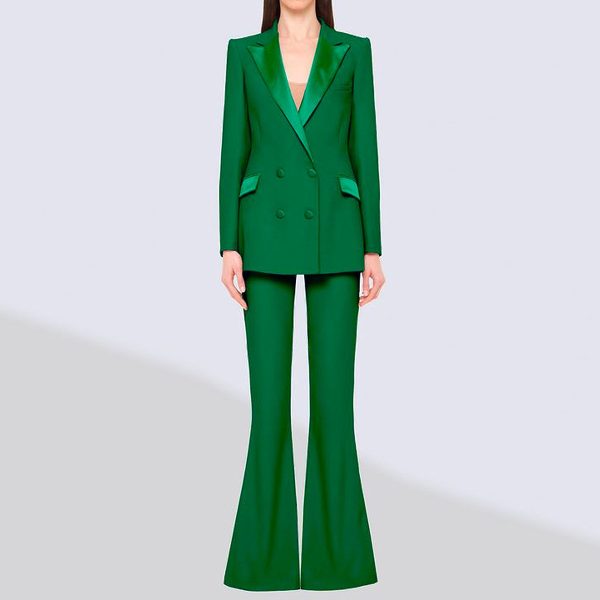 Double-breasted Long Sleeve Pant Suit (6)