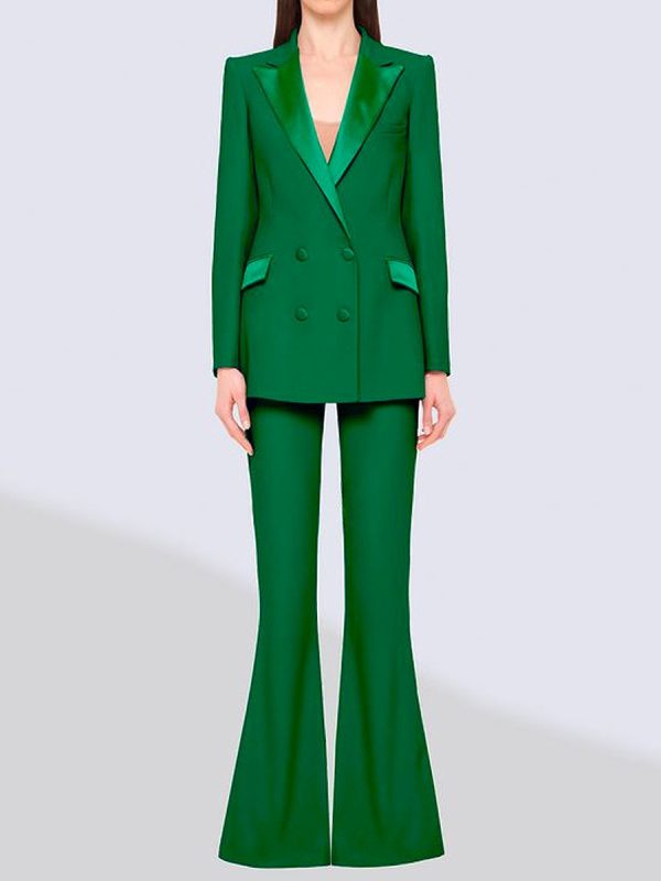 Double-breasted Long Sleeve Pant Suit (6)