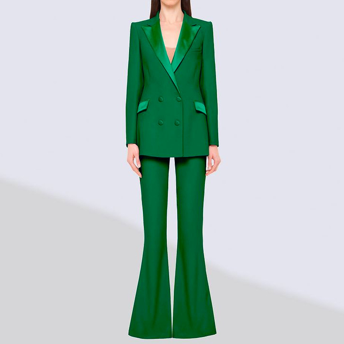 Double-breasted Long Sleeve Pant Suit (6)