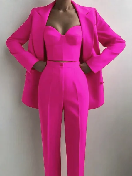 kf-S4de24152750a40c48df68c18576ea5053-American-European-Fresh-Fuchsia-Color-3PCS-Blazer-Set-with-Bre-Top-and-Pencil-Pants-Women-Chic