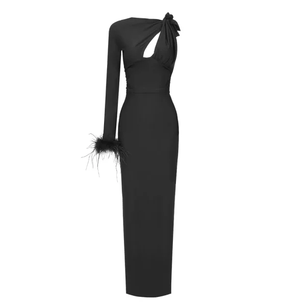 kf-S635aa0ba6c524cb2a2686b2f9d60b3e9P-Women-Sexy-One-Shoulder-Fashion-Dress-2024-New-Feathers-Hollow-Out-Clothes-Club-Party-Maxi-Dresses