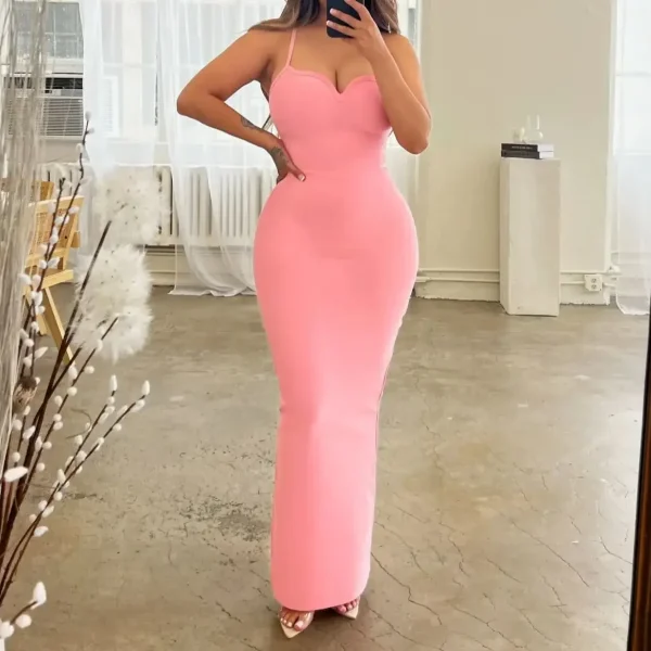 kf-S6a3c09f75a4e4ce6bbc23d91a829acdb8-HQBORY-2024-Pink-Women-bandage-Long-Length-dress-Ladies-sleeveless-strap-sexy-V-neck-dresses-Bodycon